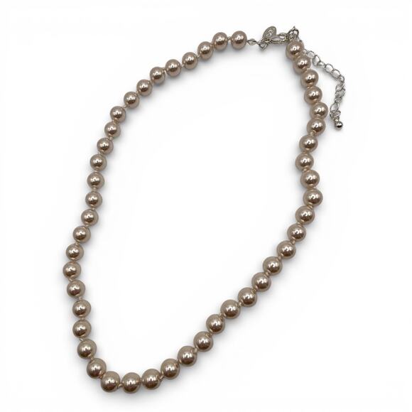 Vintage Joan Rivers Signed Faux Pearl Necklace – Champagne Luster 16” - 19” - Picture 2 of 4